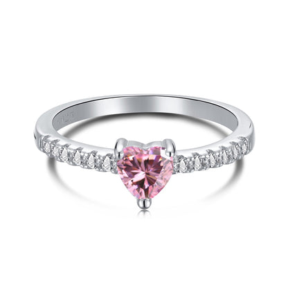 [Love Aura]0.5 Carat CaratEternity Charming Heart Shape Lover Ring