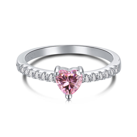 [Love Aura]0.5 Carat CaratEternity Charming Heart Shape Lover Ring