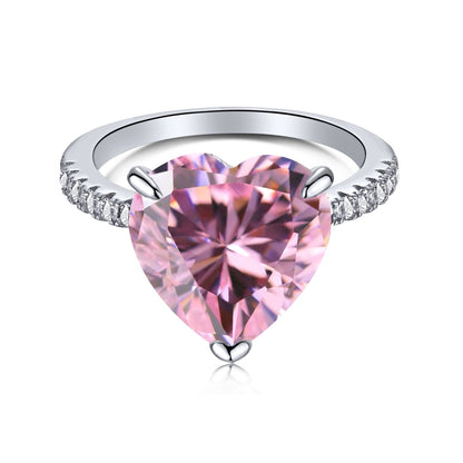 [Love Aura]6.0 Carat Luxurious Sparkling Romantic Heart Cut Lover Ring