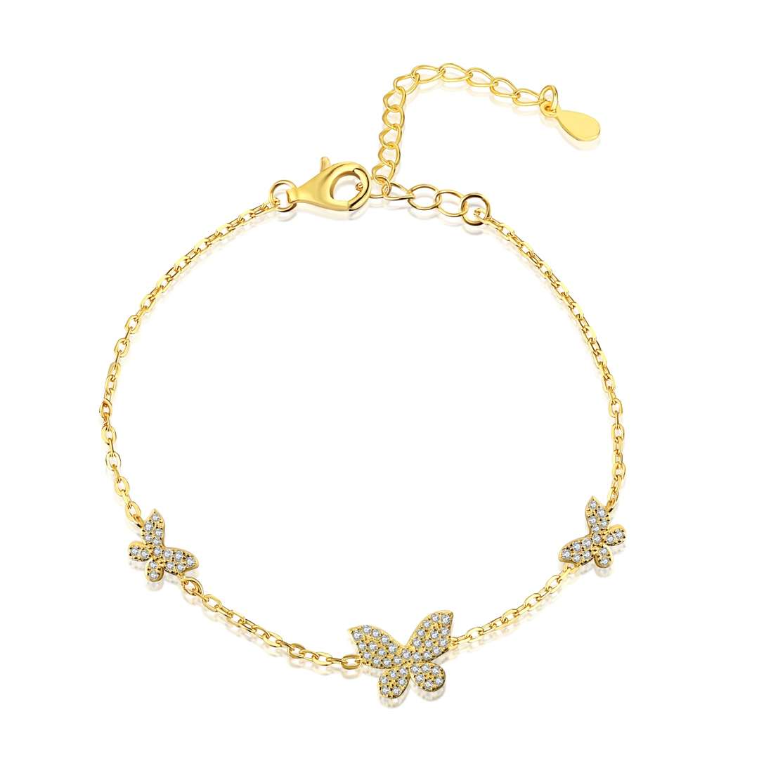 [Love Aura]Delicate Butterfly Pendant Bracelet