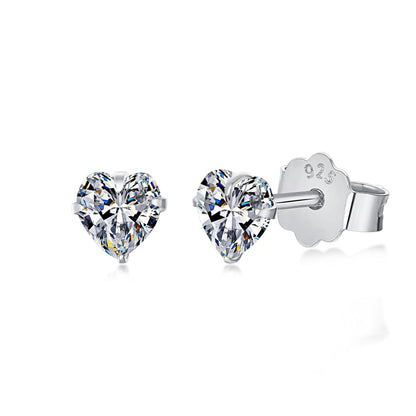 [Love Aura]Sparkling Heart Shaped Simple Earrings