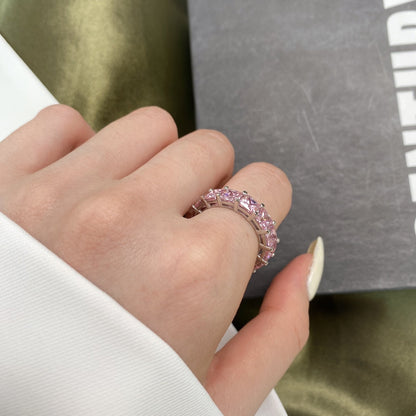 [Love Aura]Elegant Princess Cut Tennis Ring