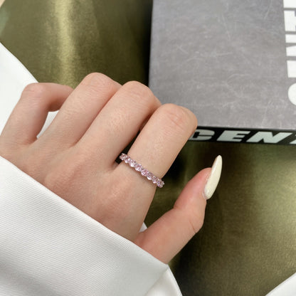 [Love Aura]Sparkling Round Cut Tennis Ring