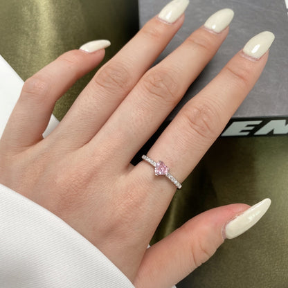 [Love Aura]0.5 Carat CaratEternity Charming Heart Shape Lover Ring