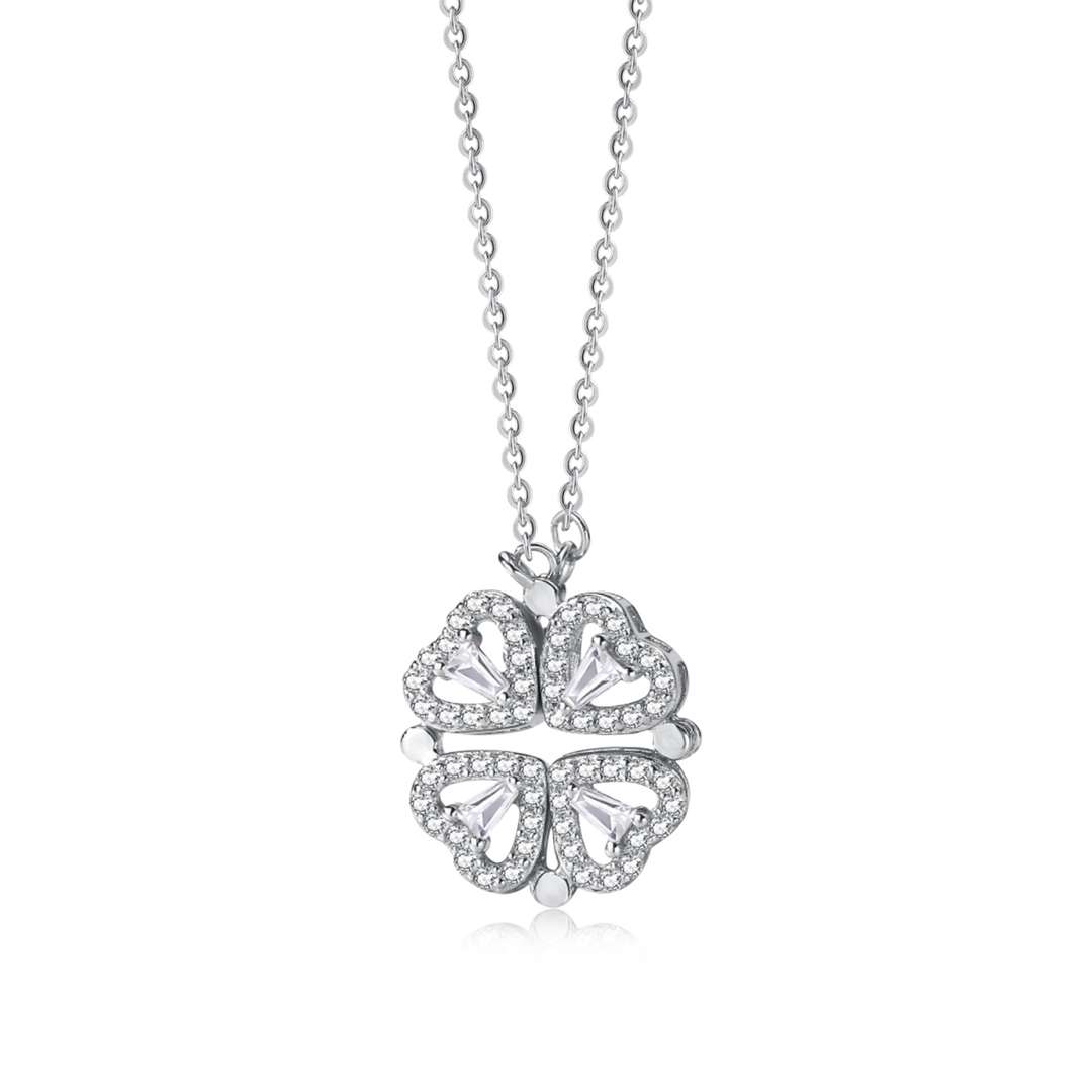 [Love Aura]Ornate Heart Cut Flower Shape Necklace