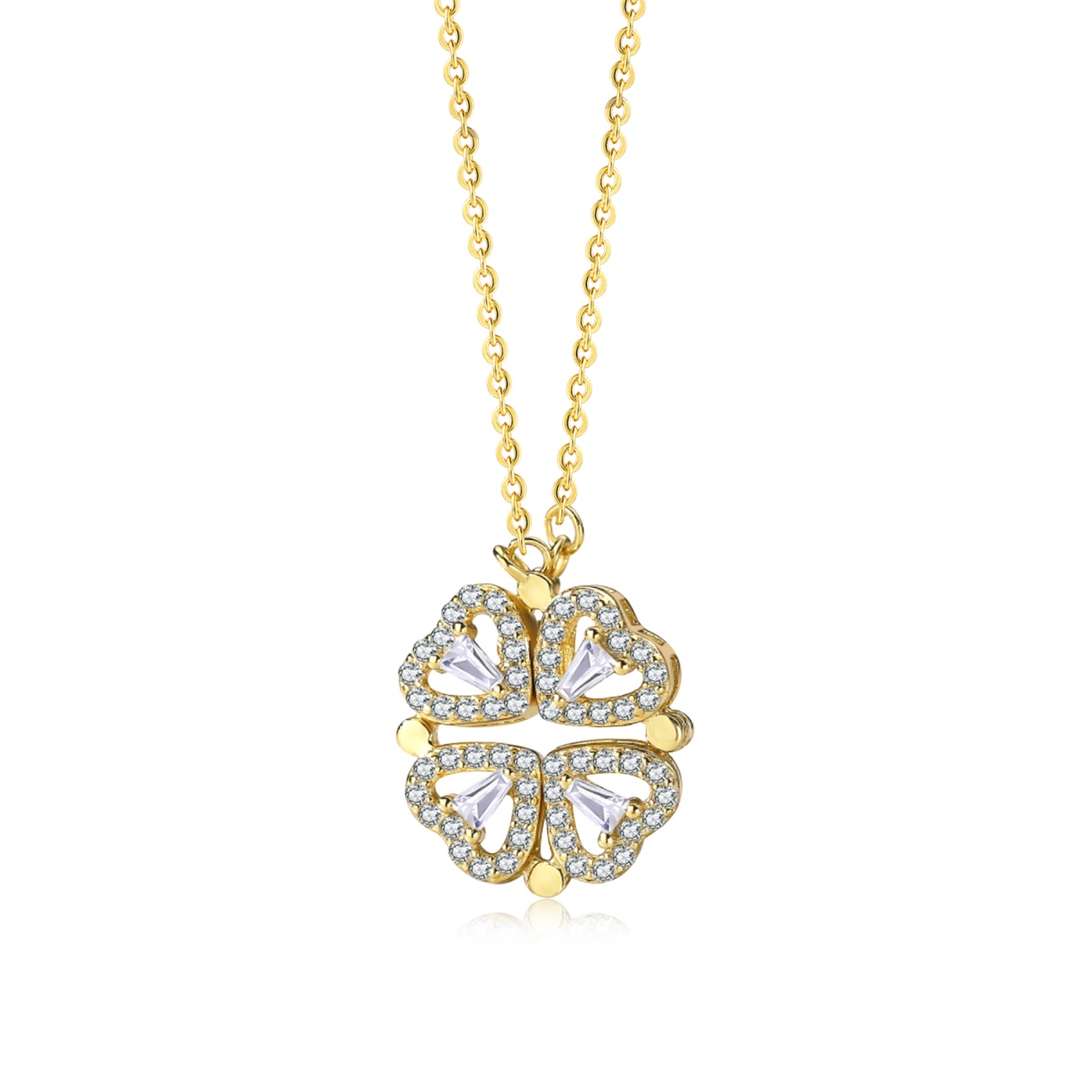 [Love Aura]Ornate Heart Cut Flower Shape Necklace