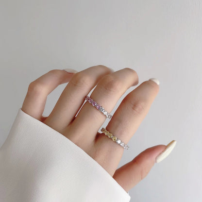 [Love Aura]Sparkling Round Cut Tennis Ring