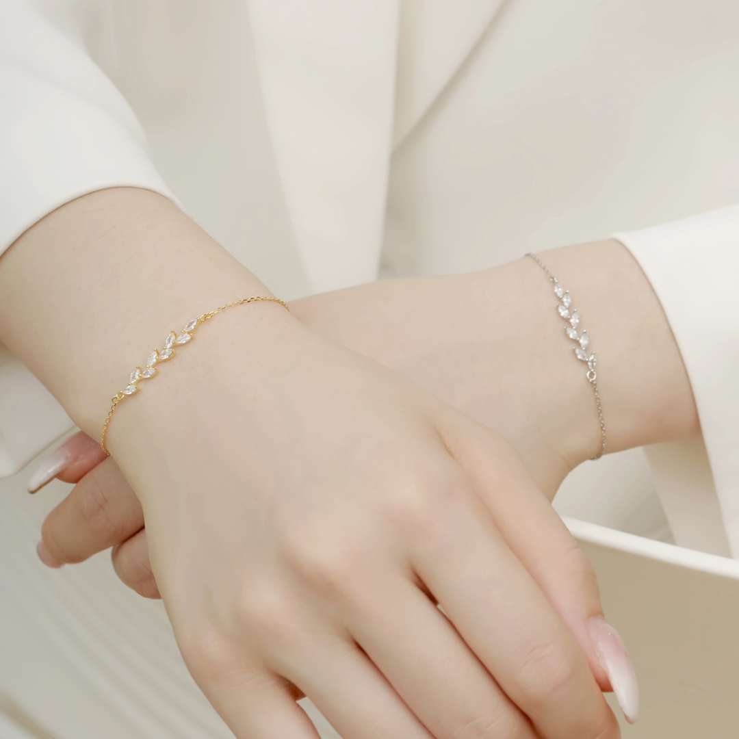 [Love Aura]Elegant Wheat Leaves Shape Bracelet
