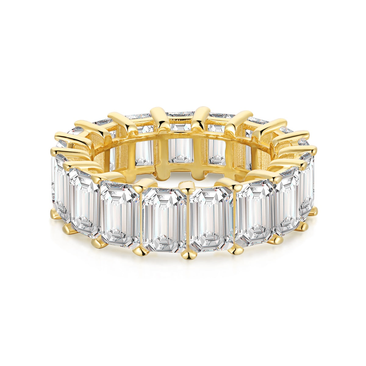 [Love Aura]0.75 Carat Elegant Emerald Cut Tennis Ring