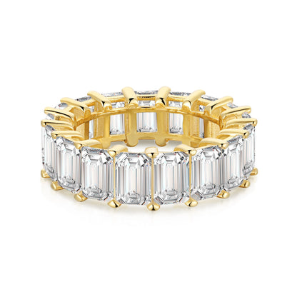 [Love Aura]0.75 Carat Elegant Emerald Cut Tennis Ring