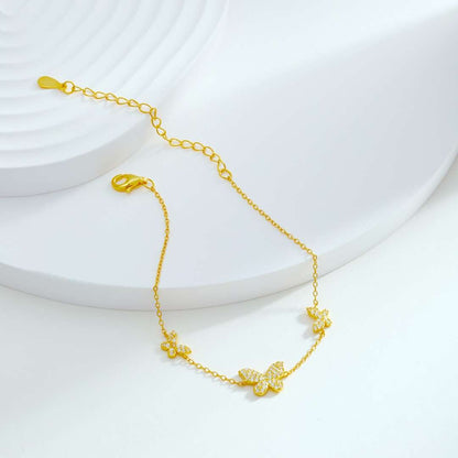 [Love Aura]Delicate Butterfly Pendant Bracelet