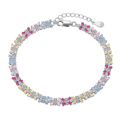 [Love Aura]Radiant Colorful Emerald Cut Party Bracelet