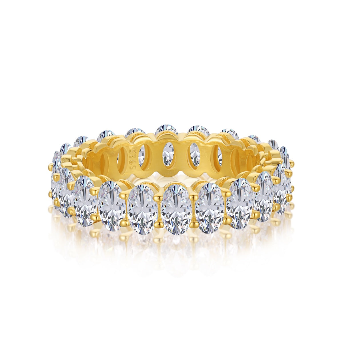 [Love Aura]Ornate Oval Cut Tennis Ring