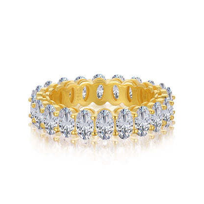 [Love Aura]Ornate Oval Cut Tennis Ring