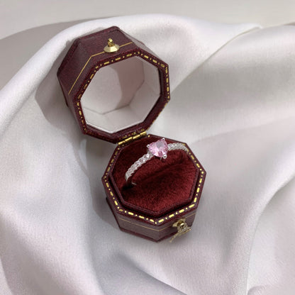 [Love Aura]0.5 Carat CaratEternity Charming Heart Shape Lover Ring