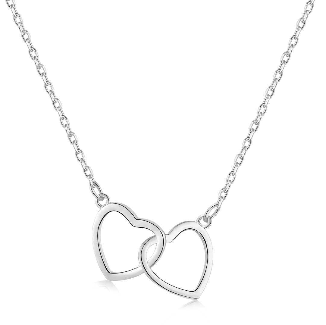 [Love Aura]Sterling Silver Love Double Ring Necklace