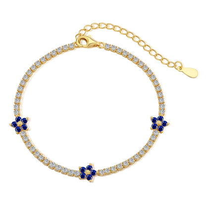 [Love Aura]Sparkling Flower Shape Tennis Bracelet