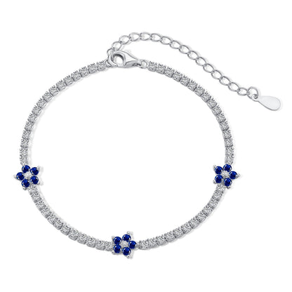 [Love Aura]Sparkling Flower Shape Tennis Bracelet