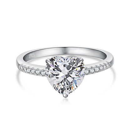 [Love Aura]2.0 Carat Dazzling Lustrous Heart Cut Lover Ring