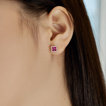 [Love Aura]Four-Leaf Clover Flower Shaped Earrings
