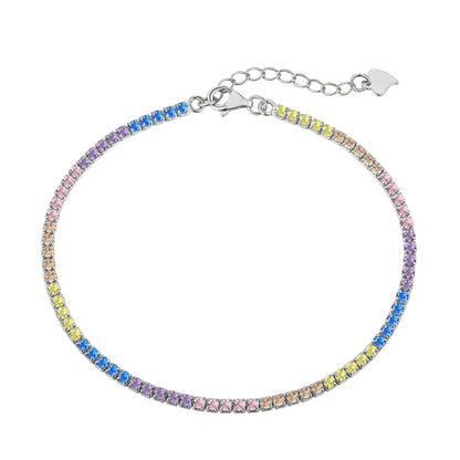 [Love Aura]Dazzling Colorful Round Cut Daily Bracelet