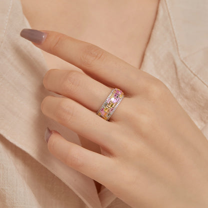[Love Aura]Radiant Colorful Radiant Cut Daily Ring