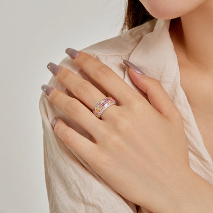 [Love Aura]Radiant Colorful Radiant Cut Daily Ring