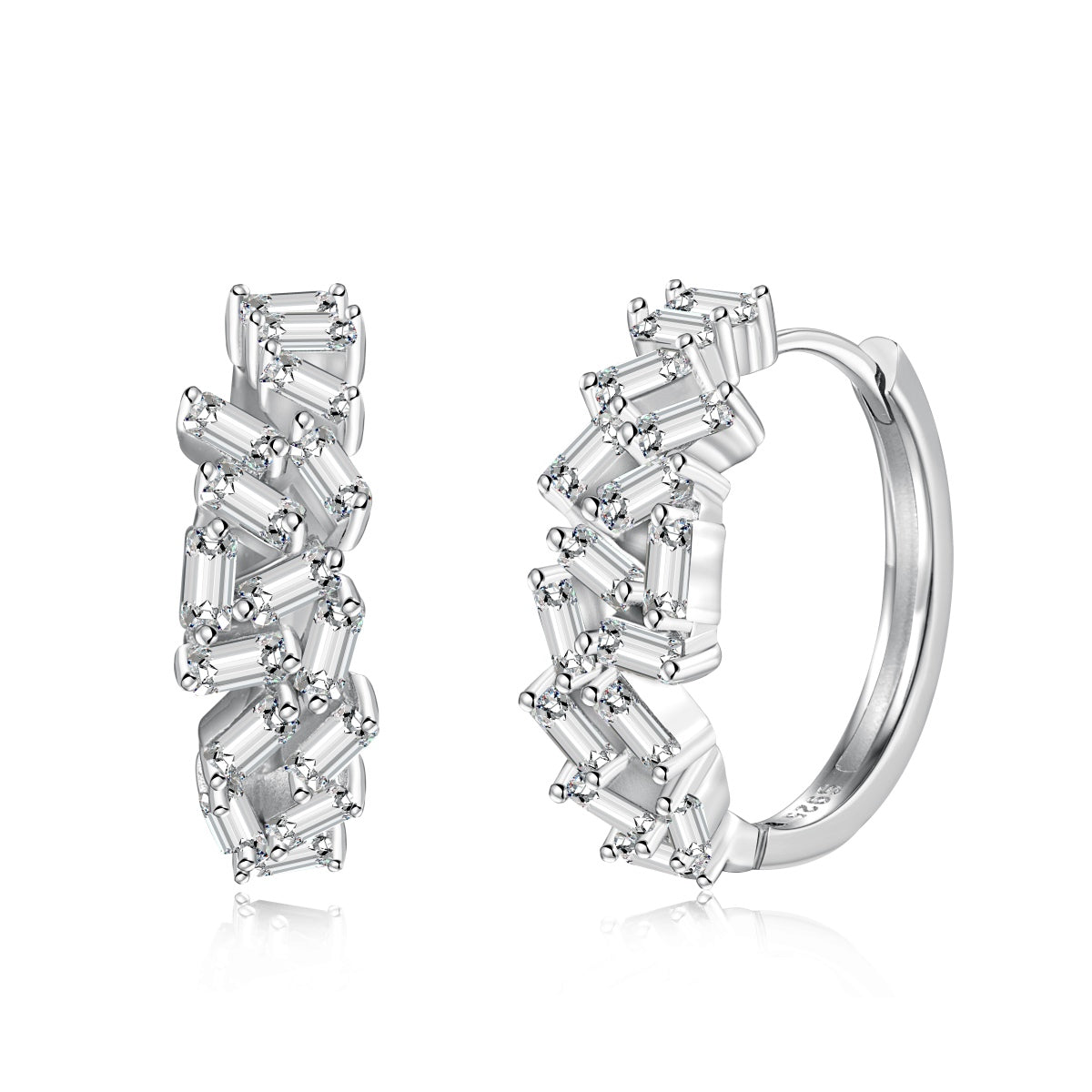 [Love Aura]Dazzling Colorful Emerald Cut Daily Earrings