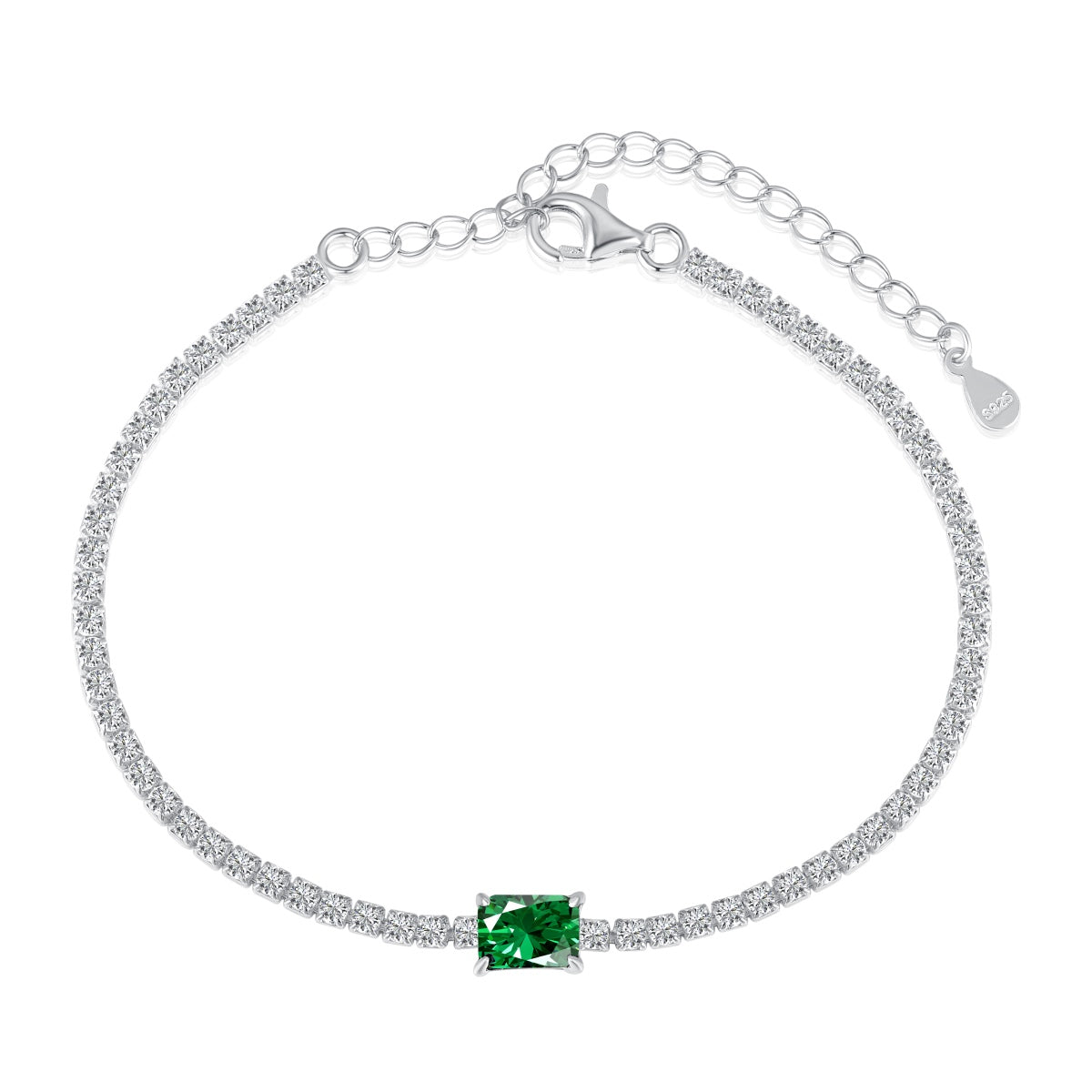 [Love Aura]1.0 Carat Unique Emerald Cut Banquet Bracelet