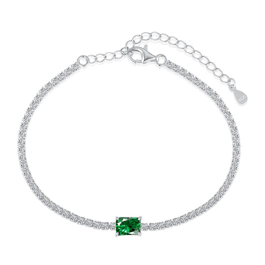 [Love Aura]1.0 Carat Unique Emerald Cut Banquet Bracelet