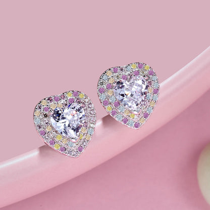 [Love Aura]Dazzling Heart Shape Lover Earrings