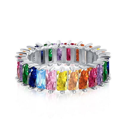 [Love Aura]Unique Colorful Radiant Cut RIng
