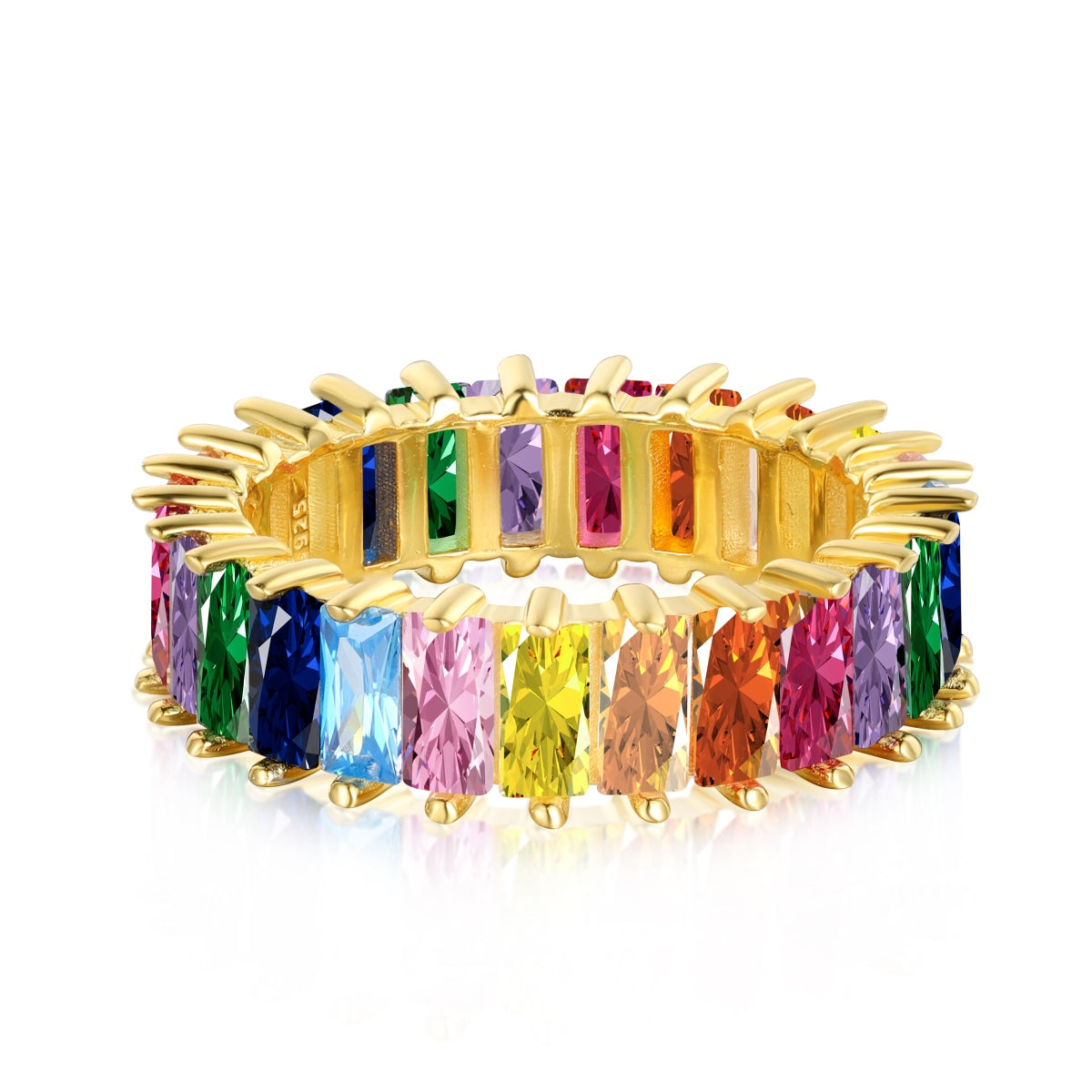 [Love Aura]Unique Colorful Radiant Cut RIng