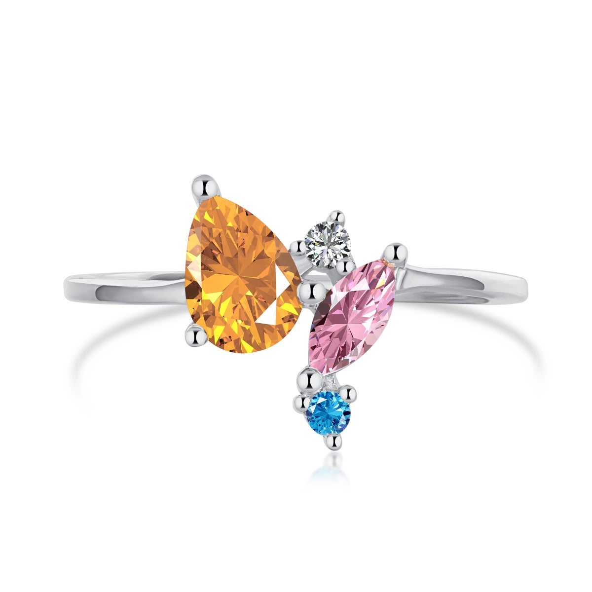 [Love Aura]Radiant Colorful Multi Cut Daily Ring
