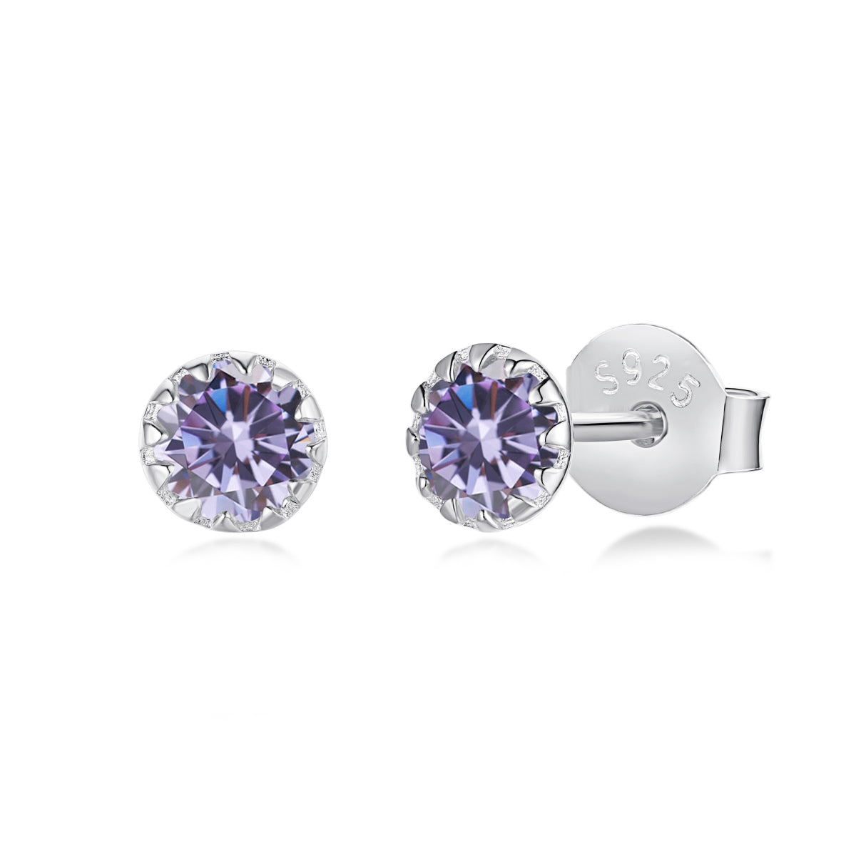 [Love Aura]Sparkling Colorful Round Shape Earrings