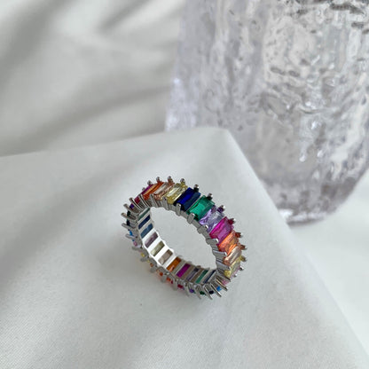 [Love Aura]Unique Colorful Radiant Cut RIng