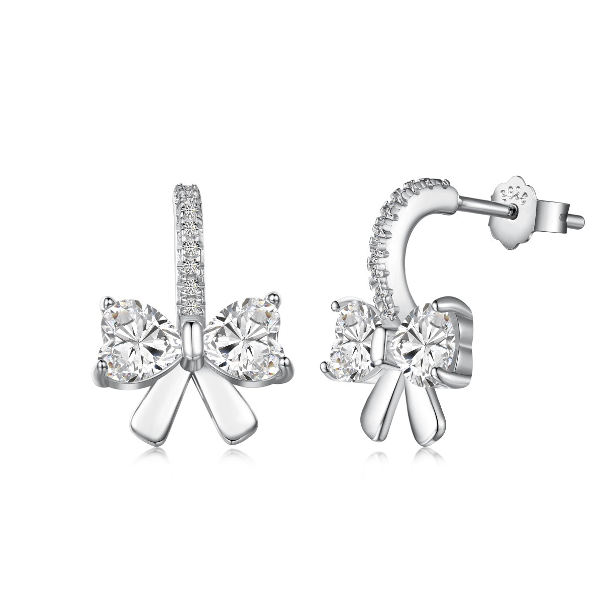 [Love Aura]Exquisite Earrings With Heart-Shaped Bow Design