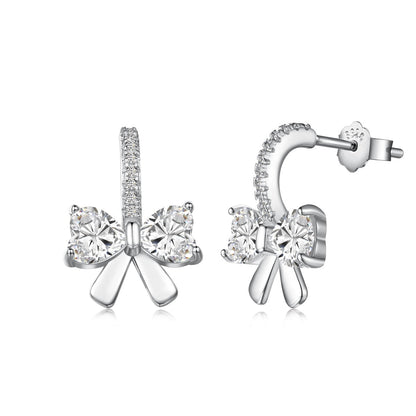 [Love Aura]Exquisite Earrings With Heart-Shaped Bow Design