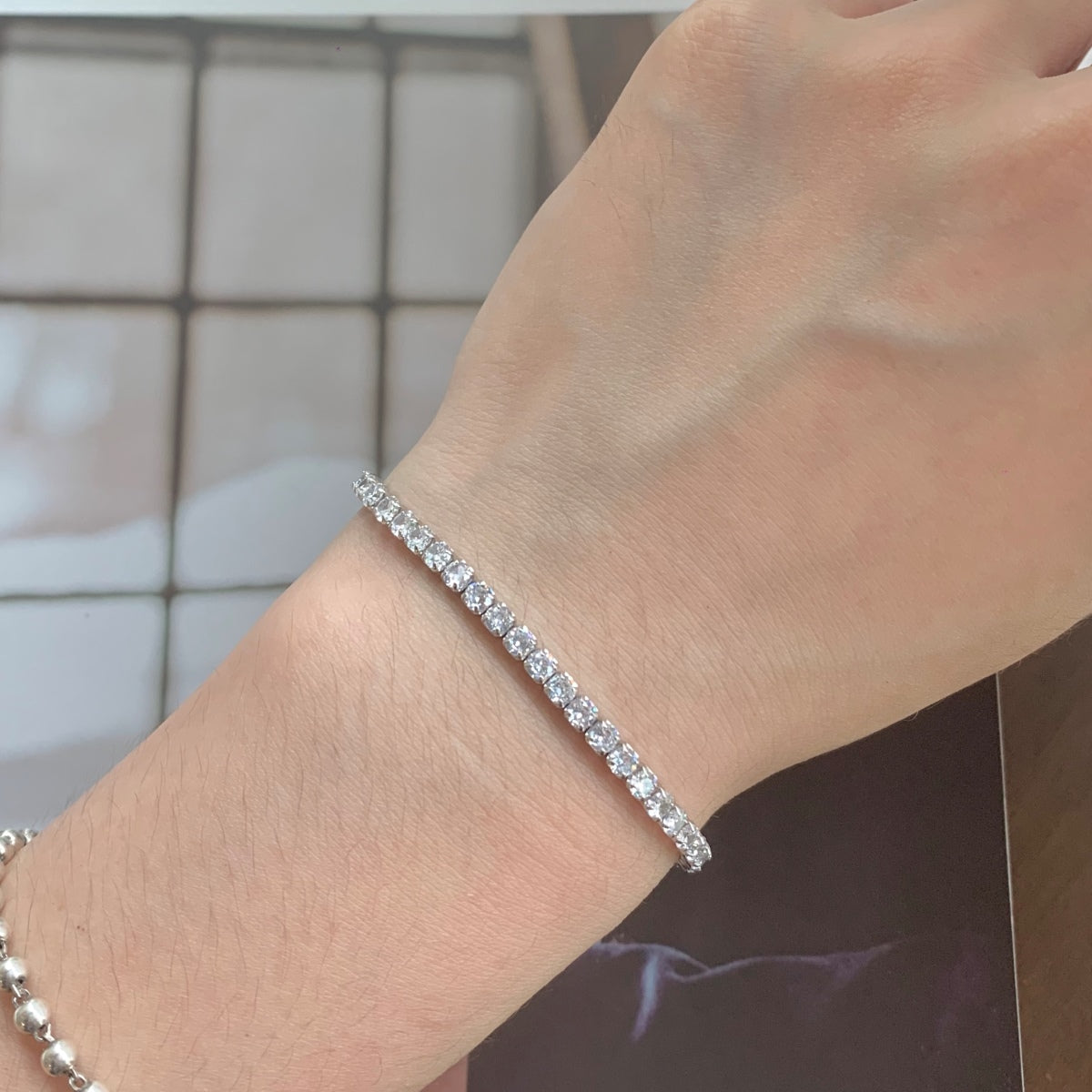 [Love Aura]Sparkling Round Cut Daily Bracelet