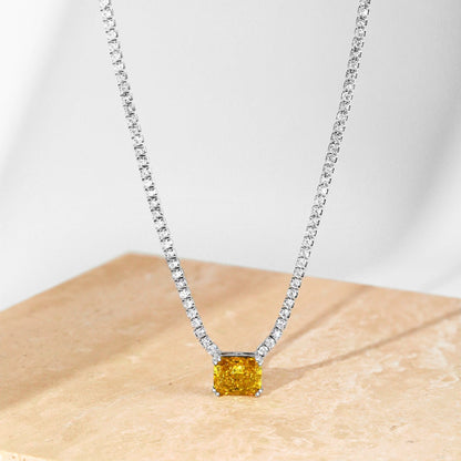 [Love Aura]4.0 Carat Elegant Radiant Cut Necklace