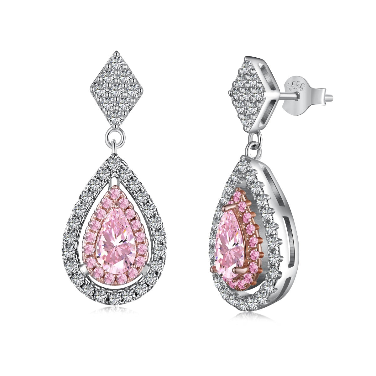 [Love Aura]Ornate Delicate Water Drop Shape Banquet Earrings