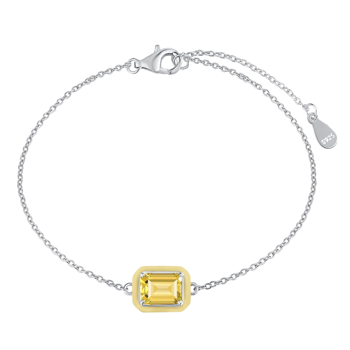 [Love Aura]2.0 Carat Sparkling Colorful Emerald Cut Daily Bracelet