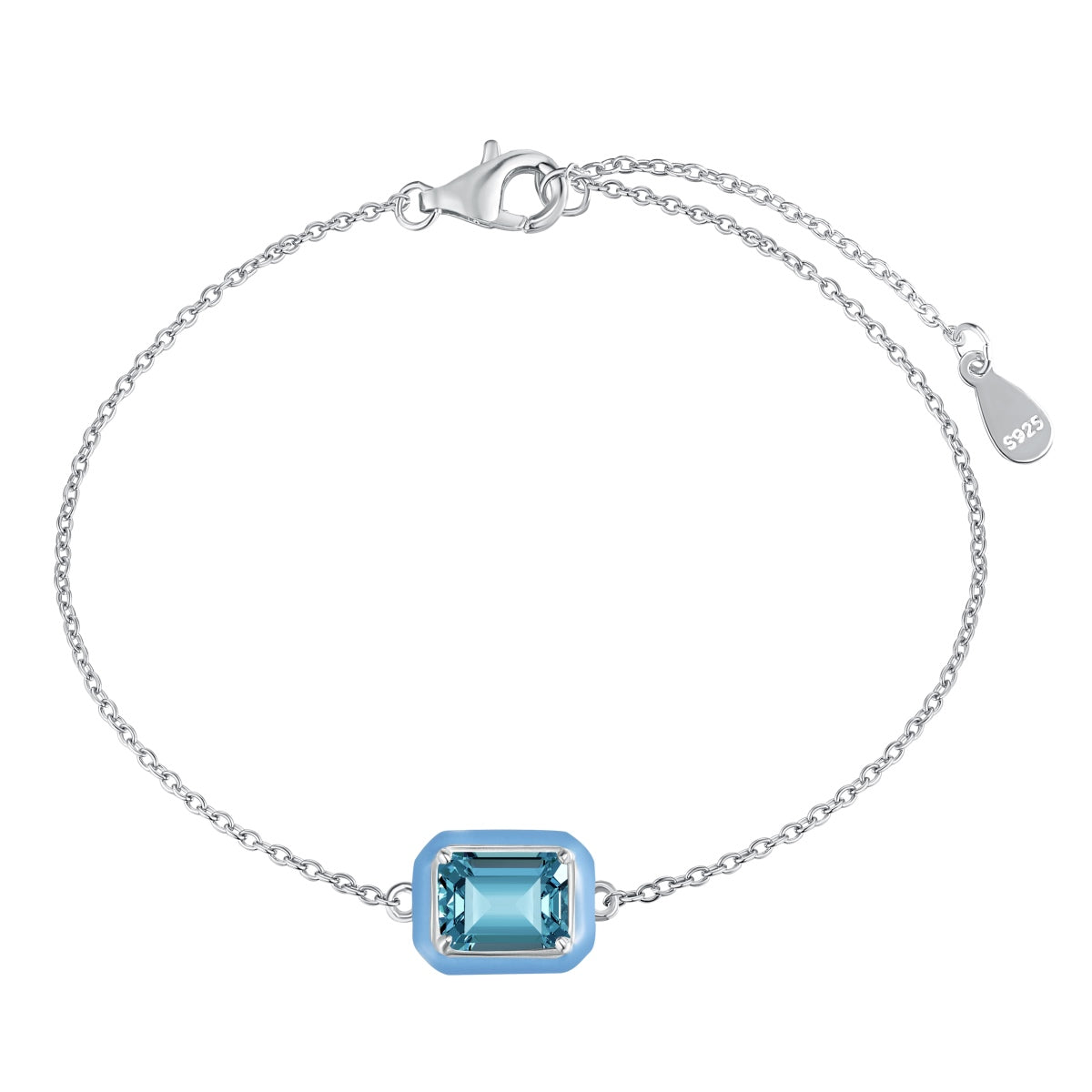 [Love Aura]2.0 Carat Sparkling Colorful Emerald Cut Daily Bracelet