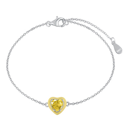 [Love Aura]Sparkling Romantic Heart Shape Lover Bracelet