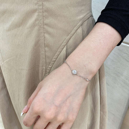 [Love Aura]Dazzling Round Cut Shape Bracelet