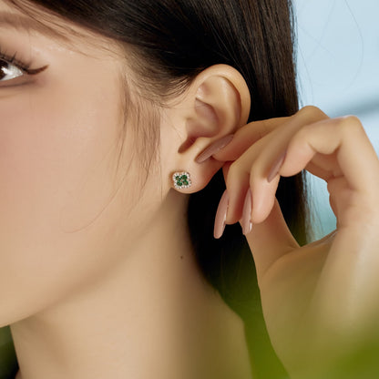[Love Aura]Four-Leaf Clover Flower Shaped Earrings