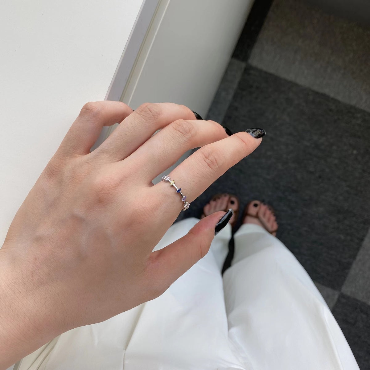 [Love Aura]Unique Trapezoid Cut Daily Ring