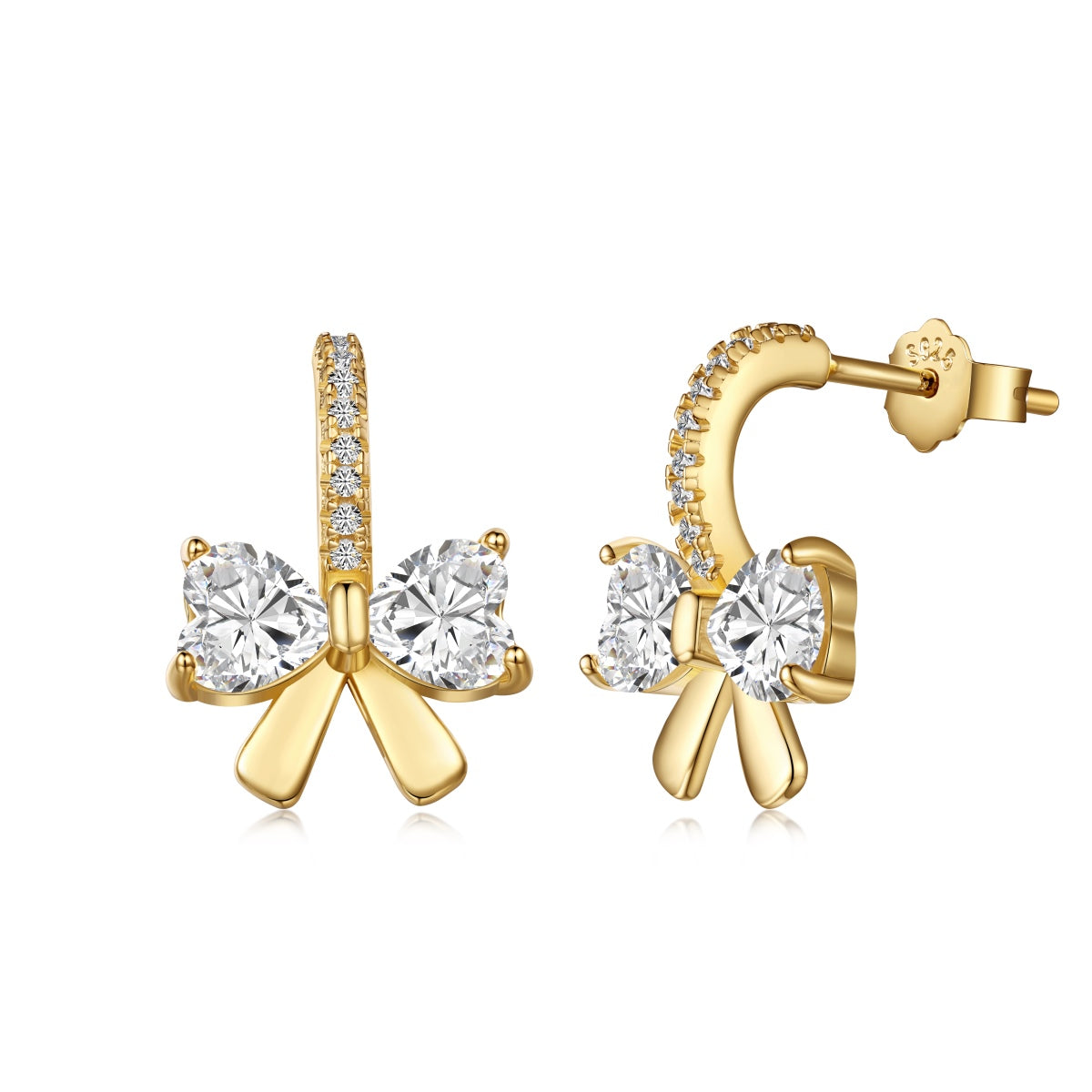 [Love Aura]Exquisite Earrings With Heart-Shaped Bow Design