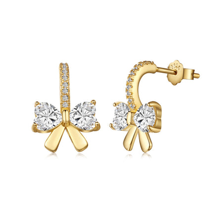 [Love Aura]Exquisite Earrings With Heart-Shaped Bow Design