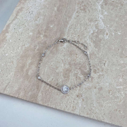 [Love Aura]Dazzling Round Cut Shape Bracelet